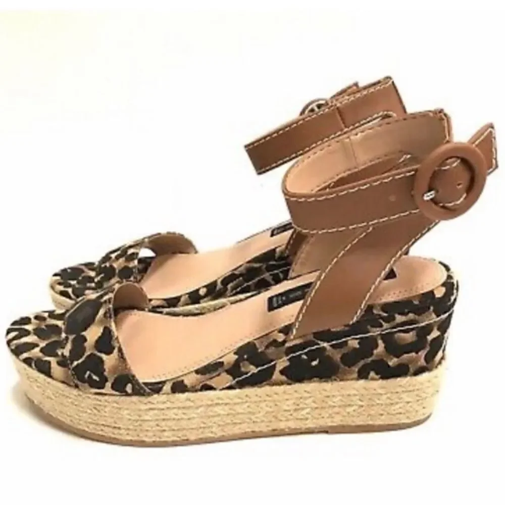 Steve Madden Leopard Print Espadrille  Wedges Size 7.5 NWT
